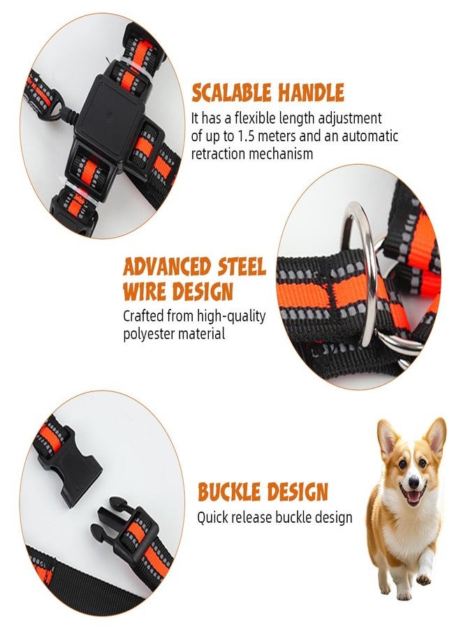 Qpets® No Pull Dog Harness, 2 in 1 Dog Vest Harness with 59 inches Retractable Wire Dog Leash Quick Release Buckle Dog Harness with Night Reflective Strip Design - Image 4